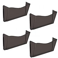 Azar Displays 250045-SMK Plastic Wall Mount File Holder with Magnets Smoke Colored, 4-Pack