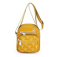 Oichy Cell Phone Purses for Women Small Crossbody Bags Wallet Phone Handbag Mini Nylon Should Bag with Headphone Hole (Golden)