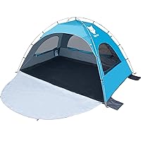 Night Cat Beach Tent Portable Camping Sun Shade Shelter for 2-4 Persons with UV Protection 3 Breathable Mesh Windows Extended Tent Floor Easy Set Up Outdoor