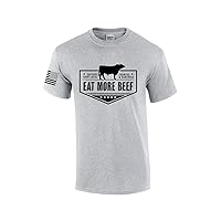 Mens Support Your Local Farmers Eat More Beef Farm to Table Short Sleeve T-Shirt Graphic Tee