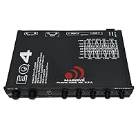 Massive Audio EQ4 Car Equalizer with 4 Band Graphic Equalizer - AUX inputs - 8V Line Driver - 12dB Crossover