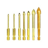 Carbide Glass Drill Bits 1 Set Hex Shank Titanium Coated Power Tools Accessories Wall Glass Hole Drill