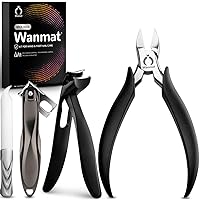 4Pcs Podiatrist Toenail Clippers for Thick & Ingrown Nails, Nail Clippers for Men for Seniors, Toe Nail Clippers Kit with Easy Grip Handle Wide Jaw Opening, Pedicure Grooming Tool, Wanmat