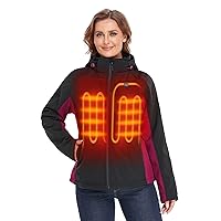 Women's Heated Jacket with Battery Pack and Detachable Hood, Heating Jacket for Outdoor Hunting Hiking