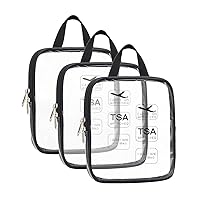 Tsa Approved Toiletry Bag,3PCS Travel Bag TSA Approved,Clear Makeup Bags Travel,Quart Size 3-1-1 Travel Bags fit for 3 oz Travel Bottles,Waterproof TSA Toiletry Bag,Small