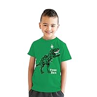Youth Tree Rex Tshirt Funny Christmas T-Rex Dinosaur Tee for Kids