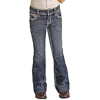 Rock & Roll Cowgirl Girls' Haskell Trouser Jeans -6 Blue