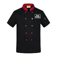 Custom Chef Coat Jacket Men's Short Sleeve Classic Chef Coat with Traditional Buttons
