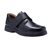 Mens Wide Fit Roger Velcro Black Dark Brown Formal Shoes