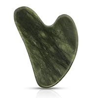 Gua Sha Facial Tools, Jade Guasha Tool for Face & Eye Gua Sha Stone for Puffiness Reducing & Jawline Sculpting Face Stone Gua Sha Tools for Skin Care Woman GuaSha Stone Tool, Dark Green