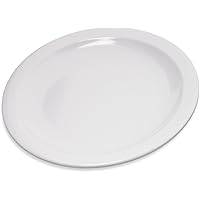Carlisle FoodService Products Dallas Ware Reusable Plastic Plate Dessert Plate with Rim for Buffets, Home, and Restaurants, Melamine, 6.5 Inches, White, (Pack of 48)