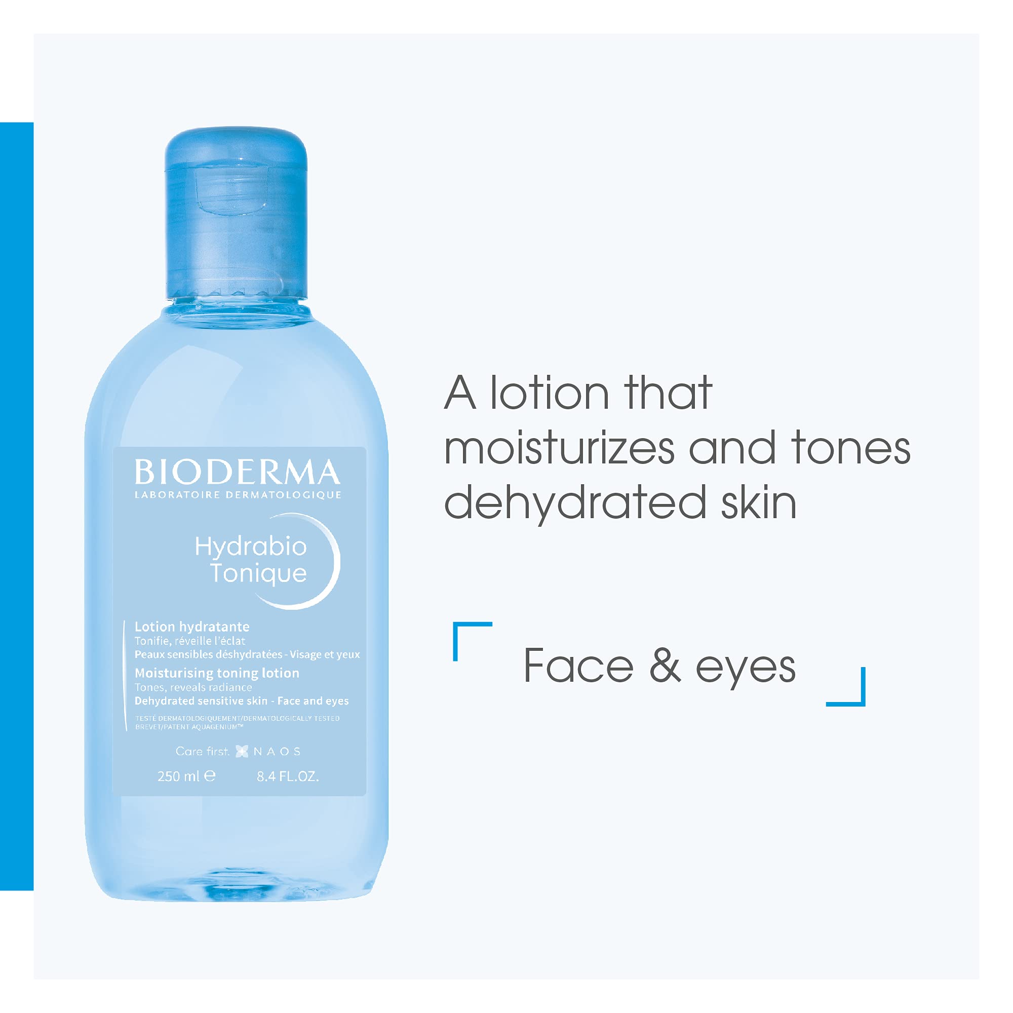 Bioderma - Hydrabio - Tonic Lotion - Hydrating Facial Lotion - Climate Pledge Friendly - Face Lotion for Sensitive Dry Skin 8.45 Fl Oz (Pack of 1)
