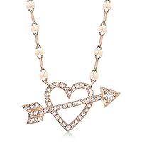 14k Gold Diamond Accented Heart and Arrow Pendant Necklace (0.16ct)