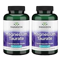 Swanson Magnesium Taurate - Mineral Supplement - Natural Magnesium & Taurine Formula- (120 Tablets, 100mg Each) 2 Pack