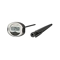 Taylor Pro Dot Matrix Display Oval Instant Read Digital Meat Food Grill BBQ Cooking Kitchen Thermometer, Won't Roll Off Counters, Stainless Steel
