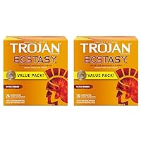 Trojan Ultra Ribbed Ecstasy Lubricated Condoms - 26 Count (Pack of 2)