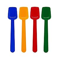 Party Essentials Plastic Disposable Gelato/Taster Spoons, 50-Count, Red/Yellow/Blue/Green (N525062)