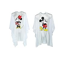 Disney Classic Mickey and Minnie Rain Poncho 2 pack set, Clear Adult