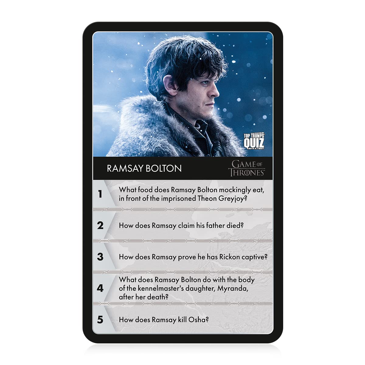 Top Trumps Game of Thrones Quiz Game; Entertaining Trivia About Your Favorite Westeros Characters The Starks, Lannisters, Baratheons, and More | Fun for Ages 18 & up