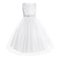 YiZYiF Kids Sequins Rhinestone Belt Embroidered Communion Pageant Wedding Party Flower Girls Dresses