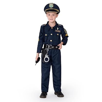 JOYIN Toy Deluxe Police Officer Costume and Role Play Kit for Kids Halloween Cosplay (Small)