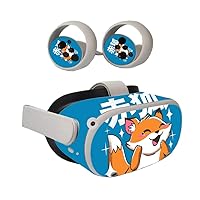 MightySkins Skin Compatible with Oculus Quest 2 - Fox Kawaii | Protective, Durable, and Unique Vinyl Decal wrap Cover | Easy to Apply, Remove, and Change Styles | Made in The USA (OCQU2-Fox Kawaii)