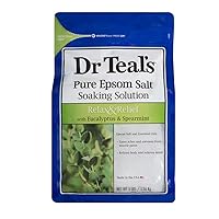 Dr Teal's Epsom Salt Soaking Solution with Eucalyptus Spearmint, 48 Oz (Packaging May Vary)