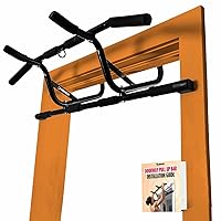 DMoose Pull Up Bar for Doorway - Upto 350 Lbs Capacity, Chin Up Bar with No Screwing & No Slipping Hanging Bar with Padded Handles for Strength Training, Door Frame Pullup Bar with Installation Guide