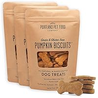 Portland Pet Food Company Pumpkin Biscuit Dog Treats Multipack – Vegan, Gluten-Free, All Natural, Grain-Free, Human-Grade Ingredients, Made & Sourced in USA - 3-Pack (5 oz)