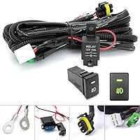 NSLUMO H11 H8 880 881 Fog Light Wiring Harness Socket Wire Connector with 40A Relay & ON/Off Switch Kits for 2002-2021 Scion IQ XB FR-S Lex'us GX460 LX570 Mitsubi'shi Outlander LED Fog Driving Light