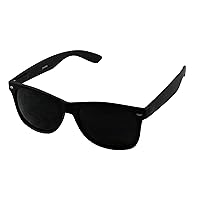 ShadyVEU Super Dark Black Lens Round Sunglasses UV Protection Spring Hinge Soft Matte Frame Fashion Shades