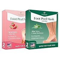Foot Peel Mask with Strawberry 2 Pack and Foot Peel Mask for Men 2 pack