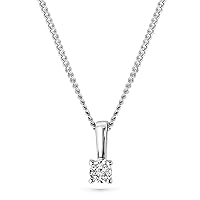 MIORE solitaire necklace in 9 kt 375 white gold-yellow gold with 4 prong pendant of 0.03 ct brilliant cut diamond- length 45 cm- gift box included
