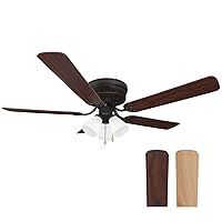Design House 157388-ORB Millbridge 52-Inch Traditional 3-Speed, 5-Blade LED Indoor Hugger/Low Profile Ceiling Fan with LED Light Kit, Reversible Blades, Reverse Airflow, Oil Rubbed Bronze