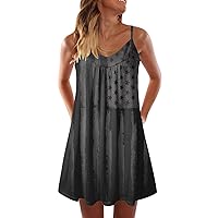 Summer Dresses for Women 2024 Plus Size Petite,Independence Day for Women's 4 of July Printed Boho for Women Ca