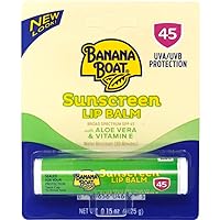 Aloe Vera with Vitamin E Sunscreen Lip Balm SPF 45 - .15 oz, Pack of 6