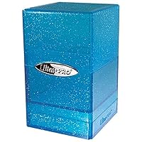 Ultra Pro - Satin Tower 100+ Card Deck Box (Glitter Blue) - Protect Your Gaming Cards, Sports Cards or Collectible Cards In Stylish Glitter Deck Box, Perfect for Safe Traveling