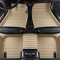 Custome Car Mats Accessories All Weather Floor mats Compatible with Automotive Floor Mats Passenger car mats (Beige 3D Stripe)