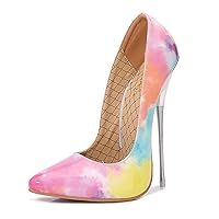 High Heels Pumps for Women Colorful Printed Closed Pointed Toe Stiletto Heels 6.3 Inch Wedding Party Prom Dress Shoes