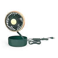 Cooling Fan, Car Fans that Blow Cold Air, 5W Car Fan Summer Cooling Adjustable Single-head Fan 180° Low Noise Car Air Fan Strong Wind Accessories(Single head fan dark green gold)