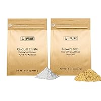 Pure Original Ingredients Brewer's Yeast and Calcium Citrate Bundle, 1 lb Each, No Additives or Fillers, Supplements