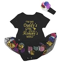 Petitebella I'm My Daddy's Girl and My Mommy's World Baby Dress Nb-18m