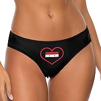 I Love Syrian Red Heart Women's Underwear Soft Seamless Thongs T-Back Panties No Show Bikini Briefs