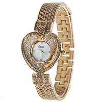 Brand Luxury Watches Women Fashion Quartz Watch Heart Crystal Diamonds Ceramic Gold Watch Women Watch