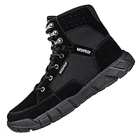 FREE SOLDIER Men's Tactical Boots 6 Inches Lightweight Military Boots for Hiking Work Boots Breathable Desert Boots (Black, 10.5)