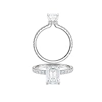 Diamond Wish IGI Certified 1 to 2 1/5 Carat Emerald Cut Lab Grown Diamond Ribbon Halo Engagement Ring for Women in 14k Gold with Side Stones (I-J, VS-SI, cttw) Anniversary Promise Ring Size 4 to 9