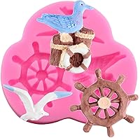 Seagull Rudder Anchor Fondant Mold Sea Series Cake Decorating Tools Baking Kitchen Cake Silicone Mold Chocolate Candy Clay Mould