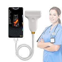 Portable Veterinary Wired Ultrasound Scanner Color Doppler, for Andriod Phone or Pad with Type-c Port, 3.5Mhz Convex Probe for Horse,Goat,Cow,Sheep and Pig, B,C,M,PW Mode (7.5MHz Linear Probe)