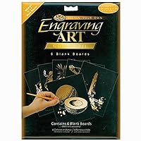 Royal Brush Foil Engraving Art Blank Boards, 5 by 7-Inch, Gold, 6-Pack