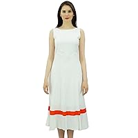 Bimba Solid Classic Slim Fit Flare Dress for Women's Sleeveless Casual Summer Maxi Dresses